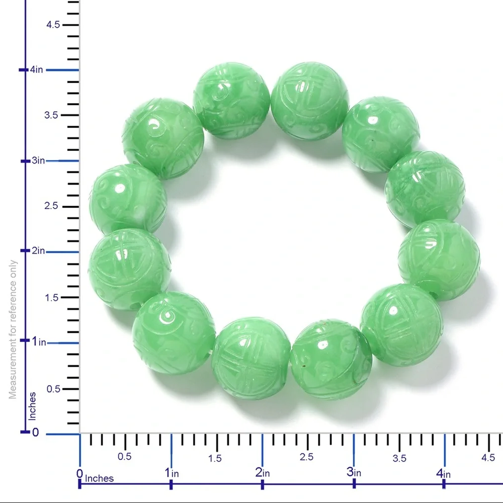 Green Jade Carved Beads